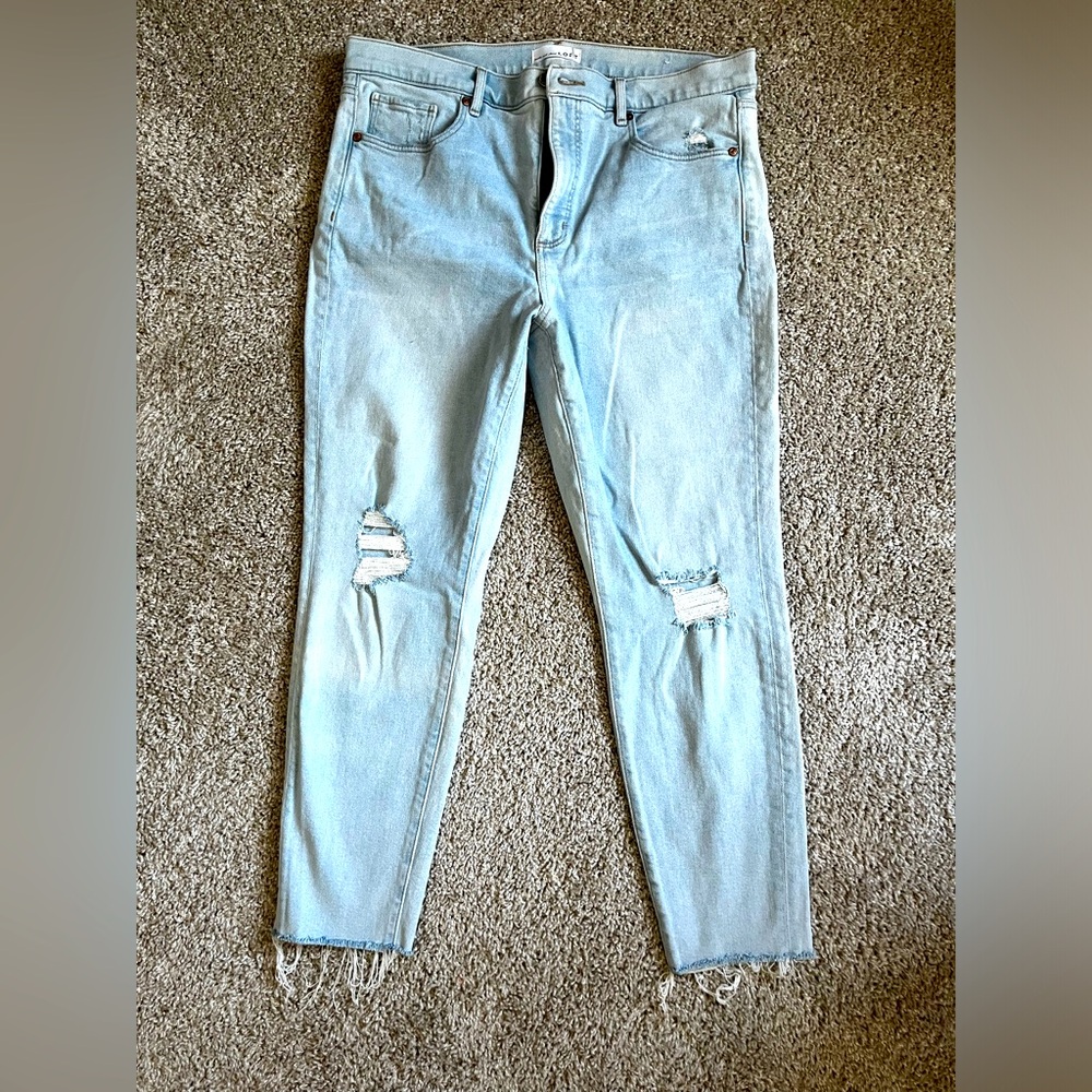 The Loft straight leg distressed jeans